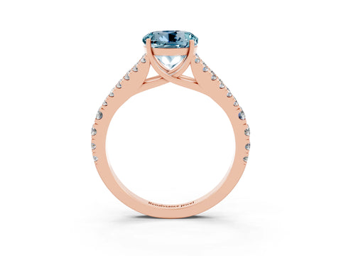 Rose gold Round Cut Cut Split Shank Pave Diamond Engagement Ring with Four-Prong Setting_3