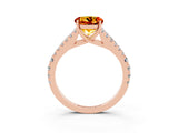 Rose gold Round Cut Cut Split Shank Pave Diamond Engagement Ring with Four-Prong Setting_3