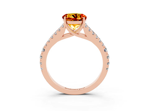 Rose gold Round Cut Cut Split Shank Pave Diamond Engagement Ring with Four-Prong Setting_3