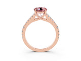 Rose gold Round Cut Cut Split Shank Pave Diamond Engagement Ring with Four-Prong Setting_3