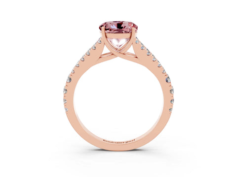 Rose gold Round Cut Cut Split Shank Pave Diamond Engagement Ring with Four-Prong Setting_3