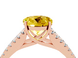 Rose gold Round Cut Cut Split Shank Pave Diamond Engagement Ring with Four-Prong Setting_4