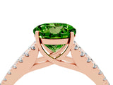 Rose gold Round Cut Cut Split Shank Pave Diamond Engagement Ring with Four-Prong Setting_4