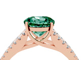 Rose gold Round Cut Cut Split Shank Pave Diamond Engagement Ring with Four-Prong Setting_4