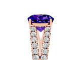 Rose gold Round Cut Cut Split Shank Pave Diamond Engagement Ring with Four-Prong Setting_5