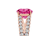 Rose gold Round Cut Cut Split Shank Pave Diamond Engagement Ring with Four-Prong Setting_5