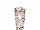Rose gold Round Cut Cut Split Shank Pave Diamond Engagement Ring with Four-Prong Setting_5