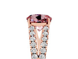 Rose gold Round Cut Cut Split Shank Pave Diamond Engagement Ring with Four-Prong Setting_5