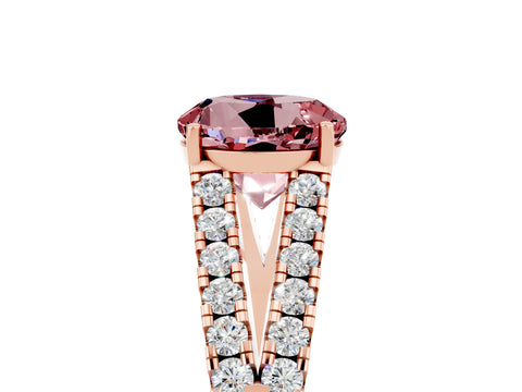 Rose gold Round Cut Cut Split Shank Pave Diamond Engagement Ring with Four-Prong Setting_5