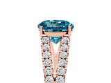 Rose gold Round Cut Cut Split Shank Pave Diamond Engagement Ring with Four-Prong Setting_5