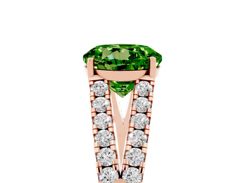 Rose gold Round Cut Cut Split Shank Pave Diamond Engagement Ring with Four-Prong Setting_5