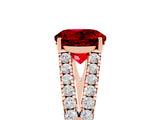 Rose gold Round Cut Cut Split Shank Pave Diamond Engagement Ring with Four-Prong Setting_5