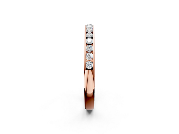 Rose gold Round Cut Diamond Channel Set Eternity Band