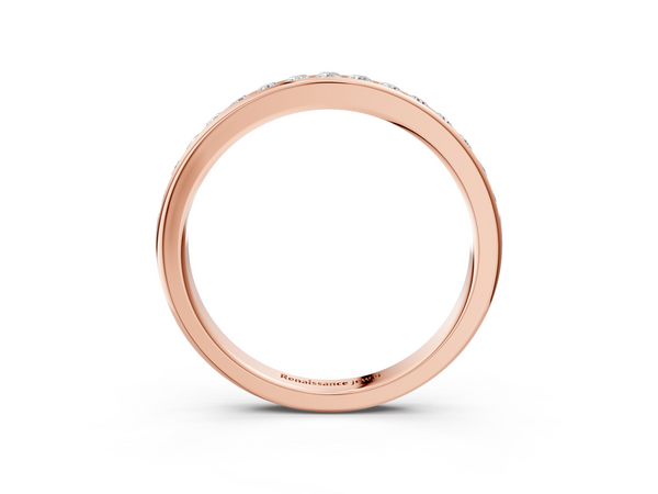 Rose gold Round Cut Diamond Channel Set Eternity Band