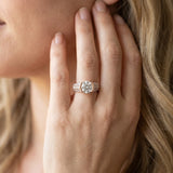 Rose gold Round Cut Diamond Channel Set Pave Band with Tension Prong Setting_14