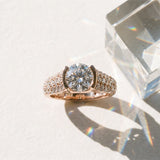 Rose gold Round Cut Diamond Channel Set Pave Band with Tension Prong Setting_15