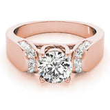 10K Rose Gold 2.55 Carat D VVS2 Round Cut Diamond Channel Set Solitaire Ring with Four-Prong Setting