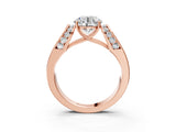 Rose gold Round Cut Diamond Channel Set Solitaire Ring with Four-Prong Setting_10