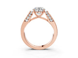 Rose gold Round Cut Diamond Channel Set Solitaire Ring with Four-Prong Setting_15
