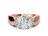 Rose gold Round Cut Diamond Channel Set Solitaire Ring with Four-Prong Setting_36