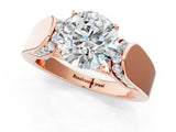 Rose gold Round Cut Diamond Channel Set Solitaire Ring with Four-Prong Setting_37
