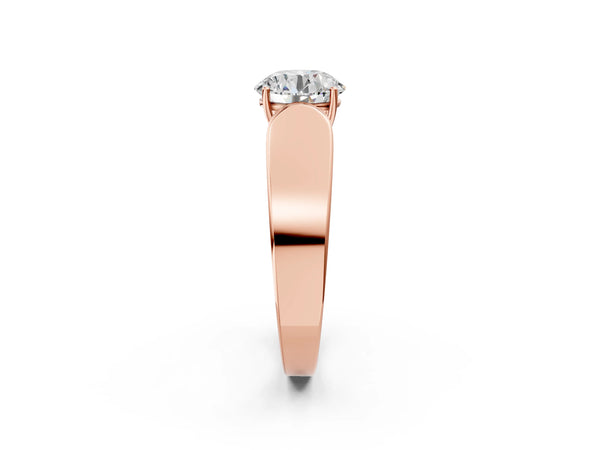 Rose Gold Round Channel Set Engagement Ring Setting with Accented Shoulders on Wide Band