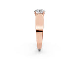 Rose gold Round Cut Diamond Channel Set Solitaire Ring with Four-Prong Setting_9