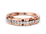 Rose gold Round Cut Diamond Channel Set White Gold Band_4