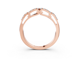Rose gold Round Cut Diamond Channel Set White Gold Band_7