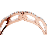 Rose gold Round Cut Diamond Channel Set White Gold Band_8