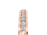Rose gold Round Cut Diamond Channel Set White Gold Band_9