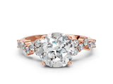 Rose gold Round Cut Diamond Cluster Pavé Band with Four-Prong Setting_12