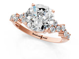 Rose gold Round Cut Diamond Cluster Pavé Band with Four-Prong Setting_13