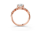 Rose gold Round Cut Diamond Cluster Pavé Band with Four-Prong Setting_15