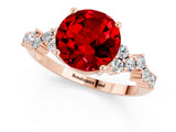 Rose gold Round Cut Diamond Cluster Pavé Band with Four-Prong Setting_1