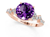Rose gold Round Cut Diamond Cluster Pavé Band with Four-Prong Setting_1