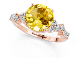 Rose gold Round Cut Diamond Cluster Pavé Band with Four-Prong Setting_1