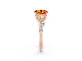 Rose gold Round Cut Diamond Cluster Pavé Band with Four-Prong Setting_2
