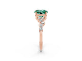 Rose gold Round Cut Diamond Cluster Pavé Band with Four-Prong Setting_2