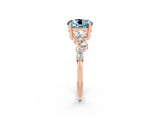 Rose gold Round Cut Diamond Cluster Pavé Band with Four-Prong Setting_2