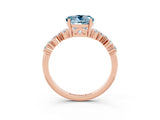 Rose gold Round Cut Diamond Cluster Pavé Band with Four-Prong Setting_3