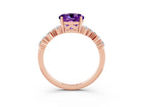 Rose gold Round Cut Diamond Cluster Pavé Band with Four-Prong Setting_3