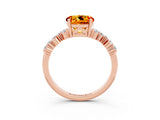 Rose gold Round Cut Diamond Cluster Pavé Band with Four-Prong Setting_3