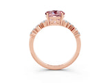 Rose gold Round Cut Diamond Cluster Pavé Band with Four-Prong Setting_3