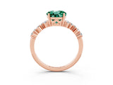 Rose gold Round Cut Diamond Cluster Pavé Band with Four-Prong Setting_3