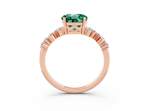 Rose gold Round Cut Diamond Cluster Pavé Band with Four-Prong Setting_3