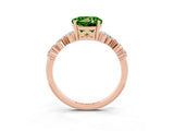 Rose gold Round Cut Diamond Cluster Pavé Band with Four-Prong Setting_3