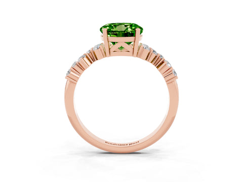 Rose gold Round Cut Diamond Cluster Pavé Band with Four-Prong Setting_3