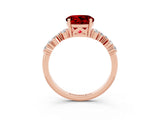 Rose gold Round Cut Diamond Cluster Pavé Band with Four-Prong Setting_3