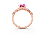 Rose gold Round Cut Diamond Cluster Pavé Band with Four-Prong Setting_3